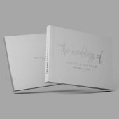 Elegant Silver Calligraphy Foil Wedding Guest Book Gästebuch