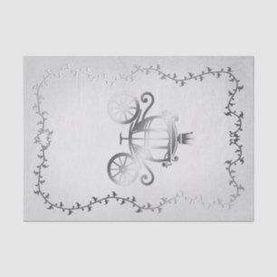 Elegant Silver Carriage White Storybook Royal Seidenpapier