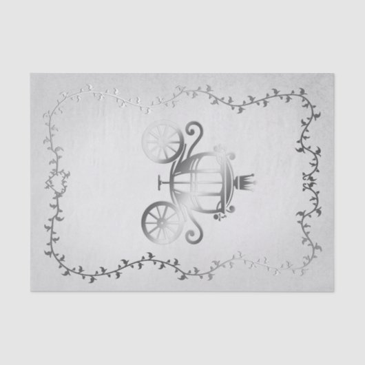 Elegant Silver Carriage White Storybook Royal Seidenpapier (Vorderseite)