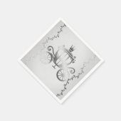 Elegant Silver Carriage White Storybook Royal Serviette (Ecke)