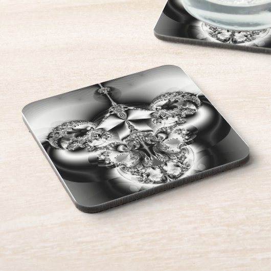 Elegant Silver Chandelier Getränkeuntersetzer (Linke Seite)