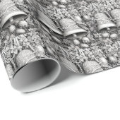 Elegant Silver Christmas Bell Geschenkpapier (Rolleneckpunkt)