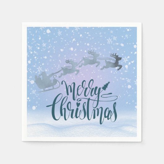 Elegant Silver Christmas Serviette (Vorderseite)