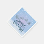 Elegant Silver Christmas Serviette (Ecke)