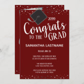 Elegant Silver Confetti Graduate Class of 2022 Einladung (Vorne/Hinten)