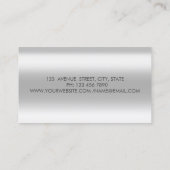 Elegant Silver Confetti, Pinselstriche, Macarons Visitenkarte (Rückseite)