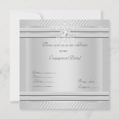 ELEGANT SILVER CRYSTAL VERLOBUNG Semi Glanz Einladung (Rückseite)