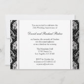 Elegant Silver Damask 25. Hochzeitstag Einladung (Rückseite)