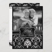 Elegant Silver Damask 50. Hochzeitstag Einladung (Vorne/Hinten)