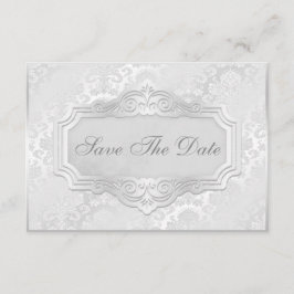 Elegant Silver Damask Hochzeit Save the Date