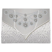 Elegant Silver Diamond Princess Bride Wedding Große Geschenktüte (Vorderseite)