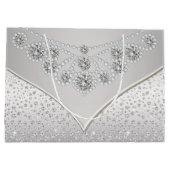 Elegant Silver Diamond Princess Bride Wedding Große Geschenktüte (Rückseite)
