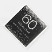 Elegant Silver Diamonds 60. Geburtstagsparty Serviette (Ecke)