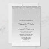 Elegant Silver Diamonds Wedding Einladung (Vorderseite)