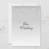 Elegant Silver Diamonds Wedding Einladung (Rückseite)