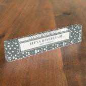 Elegant Silver Dollar Lunaria Professional Custom Namensplakette (Seite)