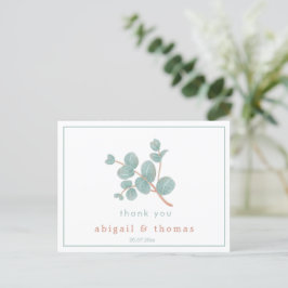 Elegant Silver Eucalyptus - Hochzeit Vielen Dank Postkarte