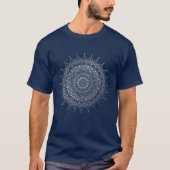 Elegant Silver Floral Henna Mandala T-Shirt (Vorderseite)