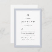 Elegant Silver Floral Minimalist Hochzeit RSVP (Vorne/Hinten)