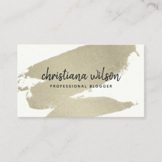ELEGANT SILVER FOIL BLACK BRUSH STROKE CALLIGRAPHI VISITENKARTE