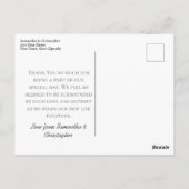 Elegant Silver Frills Red Script Wedding Vielen Da Postkarte (Rückseite)