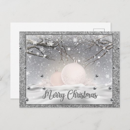 Elegant Silver Frohe Weihnachten, glücklicher Urla Postkarte (Vorne/Hinten)
