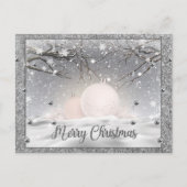 Elegant Silver Frohe Weihnachten, glücklicher Urla Postkarte (Vorderseite)