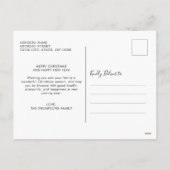 Elegant Silver Frohe Weihnachtsfoto Collage Feiertagspostkarte (Rückseite)