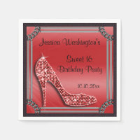Elegant Silver Gerahmt Red Stiletto Sweet 16