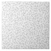 Elegant Silver Glitter Leopard Pattern Fliese (Vorderseite)