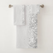Elegant Silver Glittery Glam Badhandtuch Set (Insitu)