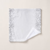 Elegant Silver Glittery Glam Badhandtuch Set (Waschlappen)