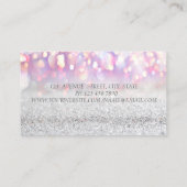 Elegant Silver Glitzer Bokeh Headphone DJ Visitenkarte (Rückseite)