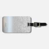 Elegant Silver Glitzer Bokeh Ombre - Personalisier Gepäckanhänger (Vorderseite horizontal)