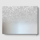 Elegant Silver Glitzer Bokeh Ombre ,Sweet 16 Gästebuch (Rückseite)