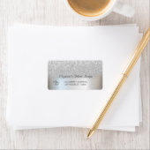 Elegant Silver Glitzer Bokeh Wedding Adressaufkleber (Insitu)