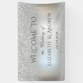 Elegant Silver Glitzer Bokeh Wedding Banner (Vertikal)