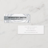 Elegant Silver Glitzer Scribble Mini Visitenkarte (Vorne/Hinten)
