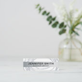 Elegant Silver Glitzer Scribble Mini Visitenkarte (Stehend Vorderseite)