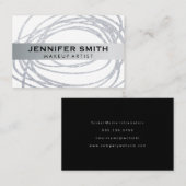 Elegant Silver Glitzer Scribble Visitenkarte (Vorne/Hinten)