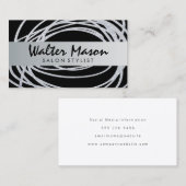 Elegant Silver Glitzer Scribble Visitenkarte (Vorne/Hinten)