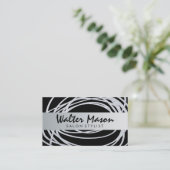 Elegant Silver Glitzer Scribble Visitenkarte (Stehend Vorderseite)