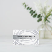 Elegant Silver Glitzer Scribble Visitenkarte (Stehend Vorderseite)