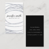 Elegant Silver Glitzer Scribble Visitenkarte (Vorne/Hinten)
