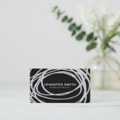 Elegant Silver Glitzer Scribble Visitenkarte (Stehend Vorderseite)