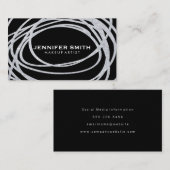 Elegant Silver Glitzer Scribble Visitenkarte (Vorne/Hinten)