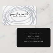 Elegant Silver Glitzer Scribble Visitenkarte (Vorne/Hinten)