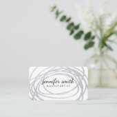 Elegant Silver Glitzer Scribble Visitenkarte (Stehend Vorderseite)