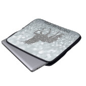 Elegant Silver Glitzer Unicorn , Bokeh Laptopschutzhülle (Vorne Knopf)