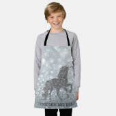 Elegant Silver Glitzer Unicorn , Bokeh Schürze (Getragen)